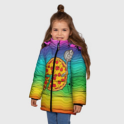 Куртка зимняя для девочки D j Пицца, цвет: 3D-черный — фото 2
