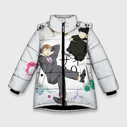 Куртка зимняя для девочки Моб и учитель Рейген Аратака, цвет: 3D-черный