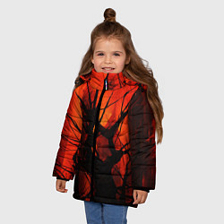 Куртка зимняя для девочки ДРЕВО ХАОС 3D, цвет: 3D-светло-серый — фото 2