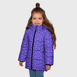 Куртка зимняя для девочки Geometric Background, цвет: 3D-красный — фото 2