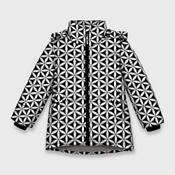 Куртка зимняя для девочки Цветок Жизни, цвет: 3D-светло-серый