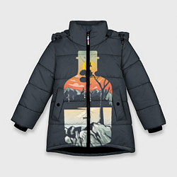 Куртка зимняя для девочки Философия, цвет: 3D-черный