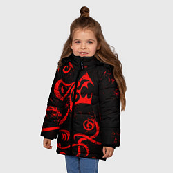 Куртка зимняя для девочки ТАТУИРОВКА ДРАКЕНА, цвет: 3D-светло-серый — фото 2