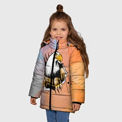 Куртка зимняя для девочки Орел 3D, цвет: 3D-черный — фото 2