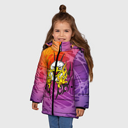 Куртка зимняя для девочки Орел с узором, цвет: 3D-черный — фото 2