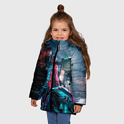 Куртка зимняя для девочки Cyberpunk, цвет: 3D-черный — фото 2
