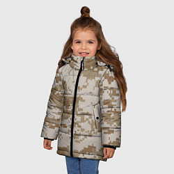 Куртка зимняя для девочки Камуфляжный пиксель, цвет: 3D-черный — фото 2