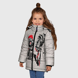 Куртка зимняя для девочки Punk music, цвет: 3D-черный — фото 2