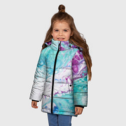 Куртка зимняя для девочки Цветная морская пена, цвет: 3D-черный — фото 2