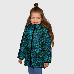 Куртка зимняя для девочки Цветы 2, цвет: 3D-черный — фото 2