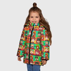 Куртка зимняя для девочки Аниме Южный парк, цвет: 3D-светло-серый — фото 2