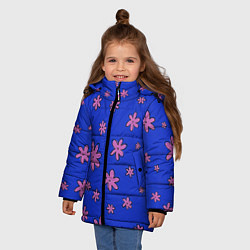 Куртка зимняя для девочки Цветочки рисованные, цвет: 3D-черный — фото 2