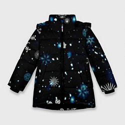 Куртка зимняя для девочки А снег идёт, цвет: 3D-черный