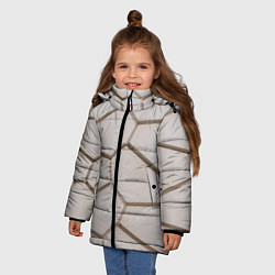 Куртка зимняя для девочки Ячейки, цвет: 3D-черный — фото 2