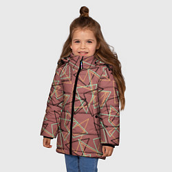 Куртка зимняя для девочки Террактовый геометрический, цвет: 3D-черный — фото 2