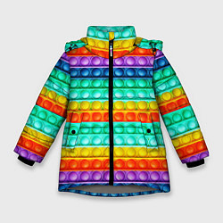 Куртка зимняя для девочки ПОП ИТ ANTI-STRESS, цвет: 3D-светло-серый