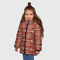 Куртка зимняя для девочки Вязаный рисунок, цвет: 3D-черный — фото 2
