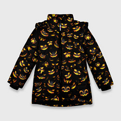 Куртка зимняя для девочки Ночные монстры, цвет: 3D-черный