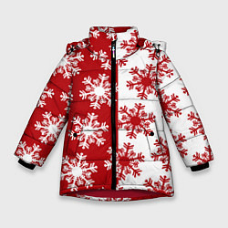 Зимняя куртка для девочки Новогодние Снежинки 2022