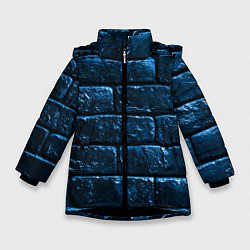 Куртка зимняя для девочки Неоновая, кирпичная стена, цвет: 3D-черный