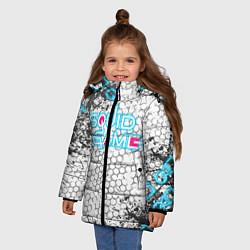 Куртка зимняя для девочки Игра в кальмара, цвет: 3D-светло-серый — фото 2