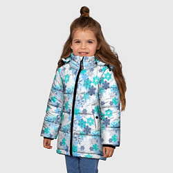 Куртка зимняя для девочки Зимние Снежные Узоры, цвет: 3D-черный — фото 2