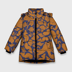 Куртка зимняя для девочки Морская гуашь, цвет: 3D-черный