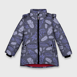 Куртка зимняя для девочки Зимняя абстракция, цвет: 3D-красный