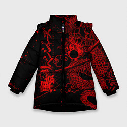 Куртка зимняя для девочки ТОКИЙСКИЕ МСТИТЕЛИ КРАСНЫЙ ДРАКОН, цвет: 3D-черный