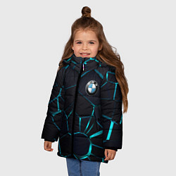 Куртка зимняя для девочки BMW 3D плиты с подсветкой, цвет: 3D-красный — фото 2