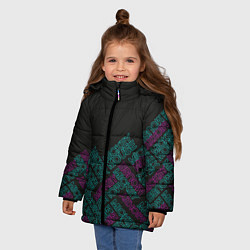 Куртка зимняя для девочки Text Mickey, цвет: 3D-черный — фото 2