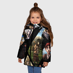 Куртка зимняя для девочки Атака титанов портреты, цвет: 3D-черный — фото 2