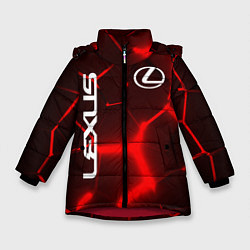 Куртка зимняя для девочки ЛЕКСУС КРАСНЫЕ 3Д ПЛИТЫ, цвет: 3D-красный