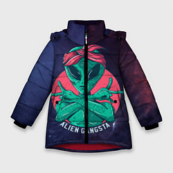 Куртка зимняя для девочки Инопланетянин Гангста, цвет: 3D-красный
