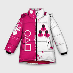 Зимняя куртка для девочки Игра в кальмара геометрические фигуры