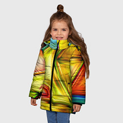 Куртка зимняя для девочки Абстрактная абстракция, цвет: 3D-черный — фото 2