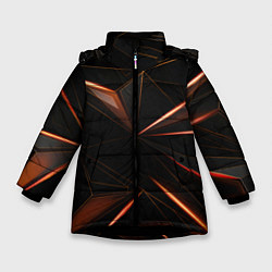 Куртка зимняя для девочки Геометрическая абстракция, цвет: 3D-черный