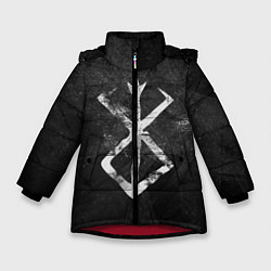 Куртка зимняя для девочки BERSERK LOGO GRUNGE, цвет: 3D-красный