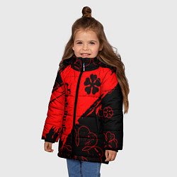 Куртка зимняя для девочки Чёрный клевер: Black clover, цвет: 3D-красный — фото 2