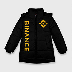 Куртка зимняя для девочки БИНАНС ЛОГО КАРБОН BINANCE LOGO, цвет: 3D-черный