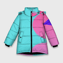 Куртка зимняя для девочки Розово-голубой градиент, цвет: 3D-черный