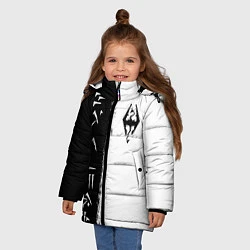 Куртка зимняя для девочки THE ELDER SCROLLS SKYRIM FUS RO DAH ЧЁРНО БЕЛЫЙ, цвет: 3D-черный — фото 2