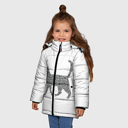 Куртка зимняя для девочки QR - кот, цвет: 3D-красный — фото 2