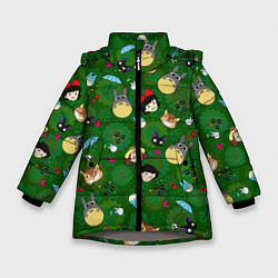 Куртка зимняя для девочки Totoro&Kiki ALLSTARS, цвет: 3D-светло-серый
