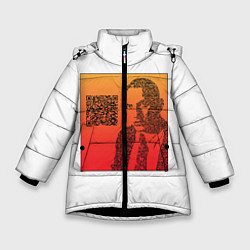 Куртка зимняя для девочки QR Маяковский, цвет: 3D-черный