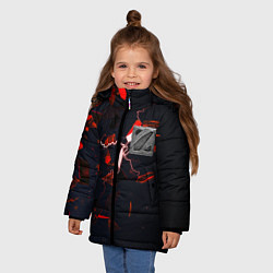 Куртка зимняя для девочки DOTA 2 3D плиты и молния, цвет: 3D-черный — фото 2