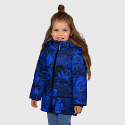 Куртка зимняя для девочки SONIC BLUE PATTERN СИНИЙ ЁЖ, цвет: 3D-светло-серый — фото 2