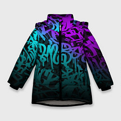 Куртка зимняя для девочки НЕОНОВОЕ ГРАФФИТИ NEON, цвет: 3D-светло-серый