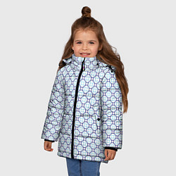 Куртка зимняя для девочки Клетка с узором, цвет: 3D-светло-серый — фото 2
