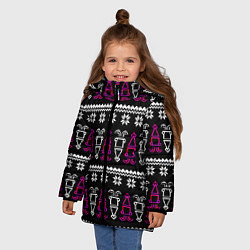 Куртка зимняя для девочки Праздник кальмара, цвет: 3D-черный — фото 2